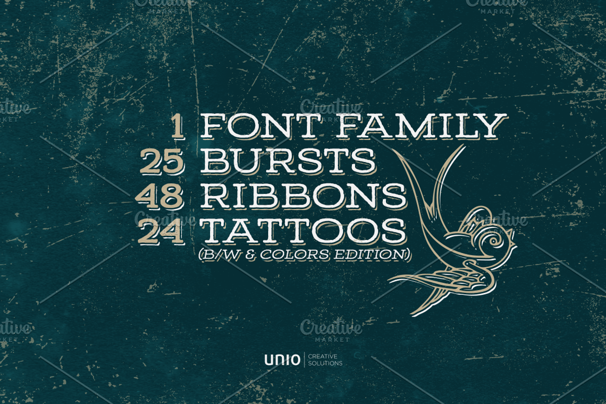Sailor's Grave - Retro Tattoo Kit, a Texture Illustration by Unio Designs (Photo 2 of 8)