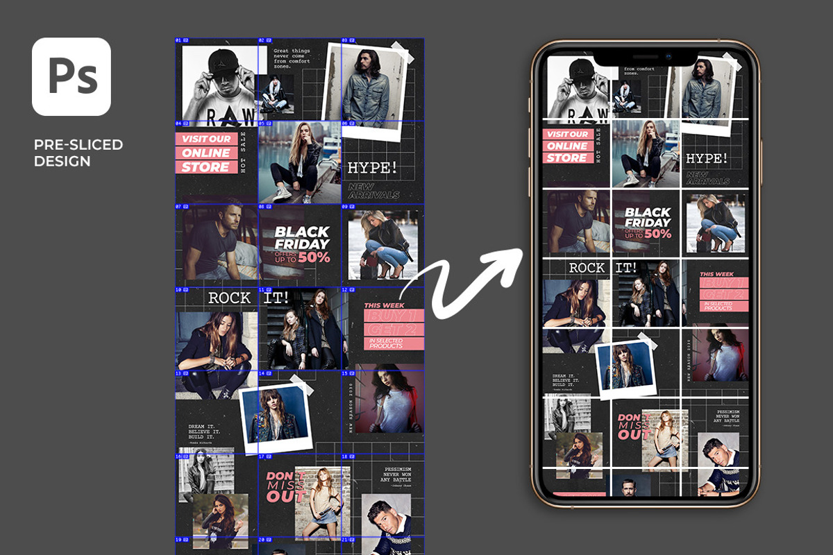 Grid - Instagram Puzzle Feed, a Social Media Template by Plan B (Photo 5 of 6)