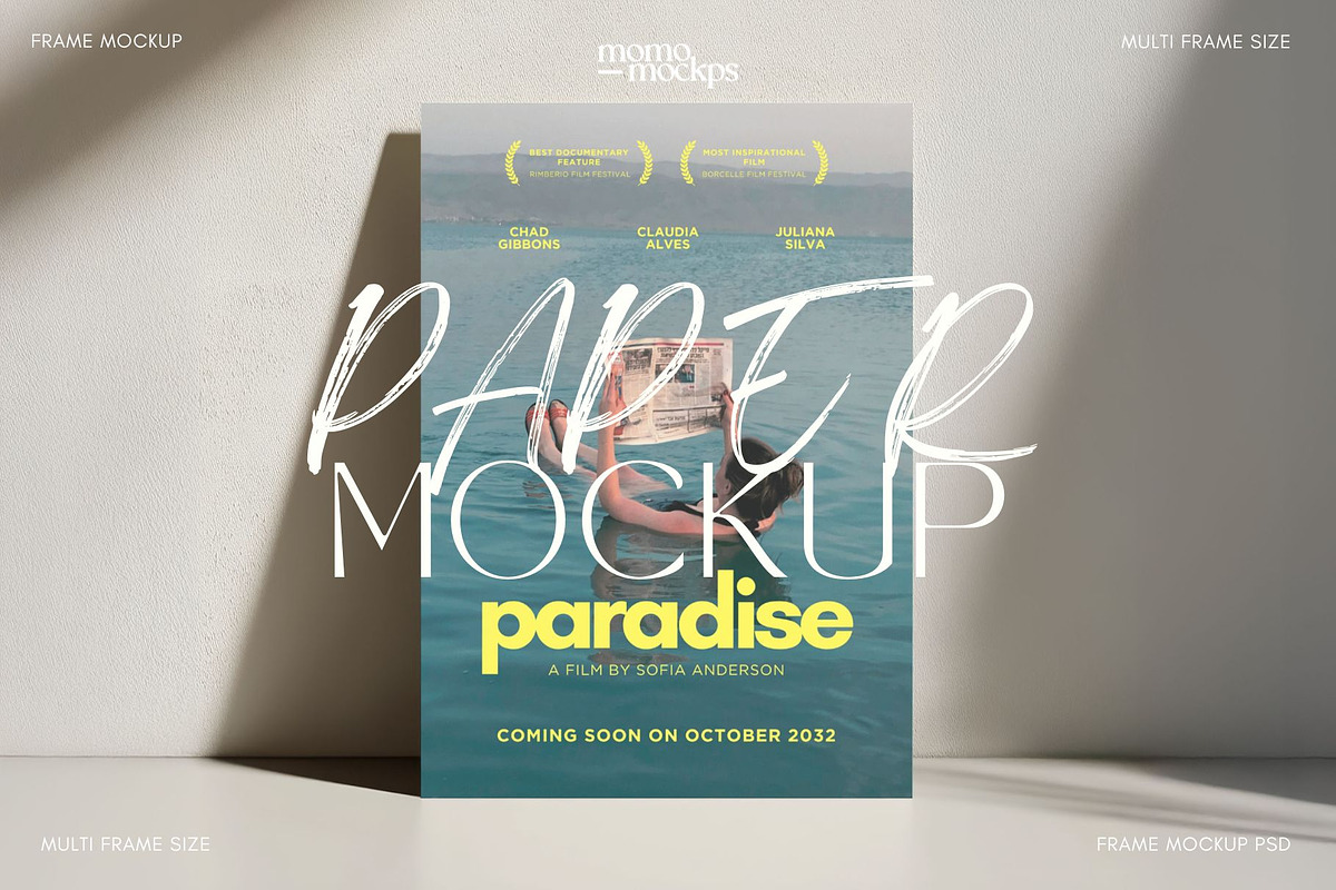 Paper Poster Card Mockup | Branding, a Books & Magazine Mockup by momomockps (Photo 7 of 7)