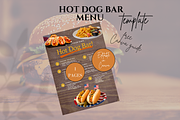 HOT DOG BAR MENU TEMPLATE, a Marketing Template by Daring Digies (Thumbnail 1 of 4)
