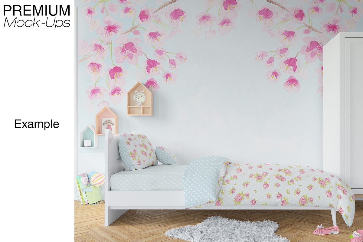 Nursery Bedding, Frame & Wall Mockup, a Household Mockup by mock-ups (Photo 18 of 23)