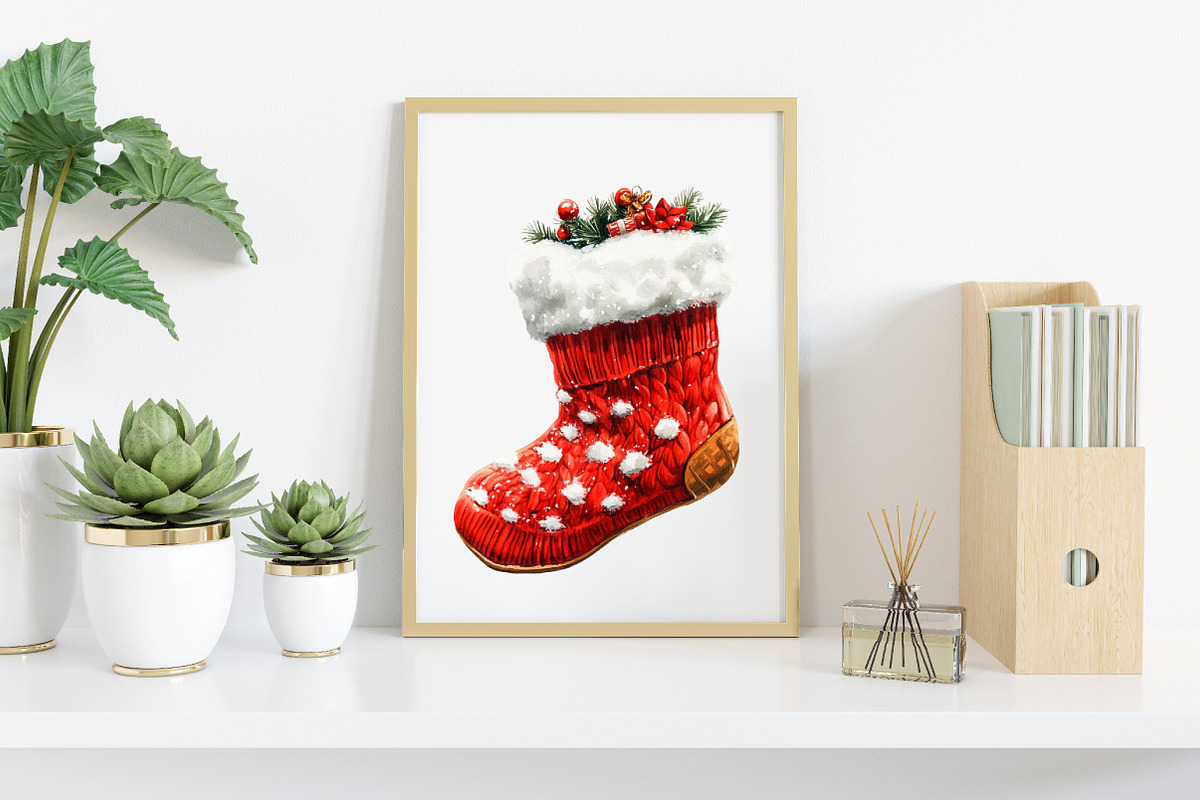 Christmas Stocking Clipart, an Illustration by Canvas Craft (Photo 6 of 7)