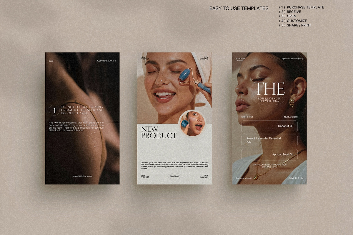 Minimal Skincare Story Kit Canva preview 4