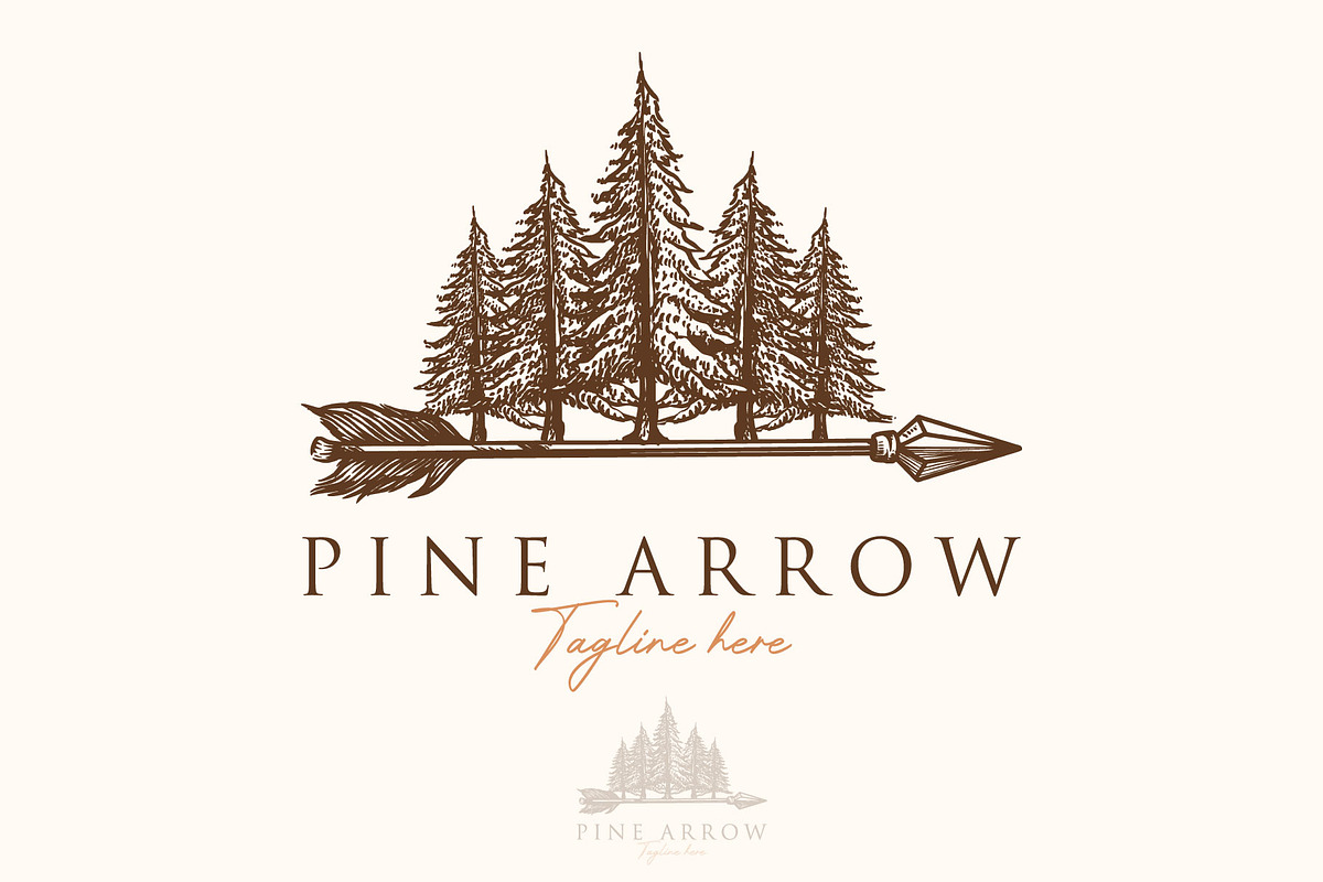 Vintage retro Pines cedar tree, a Branding & Logo Template by Vinsvectory (Photo 3 of 3)