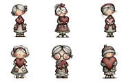 Whimsical Grandma Holding Heart Clip, an Illustration by designcity5 (Thumbnail 2 of 5)