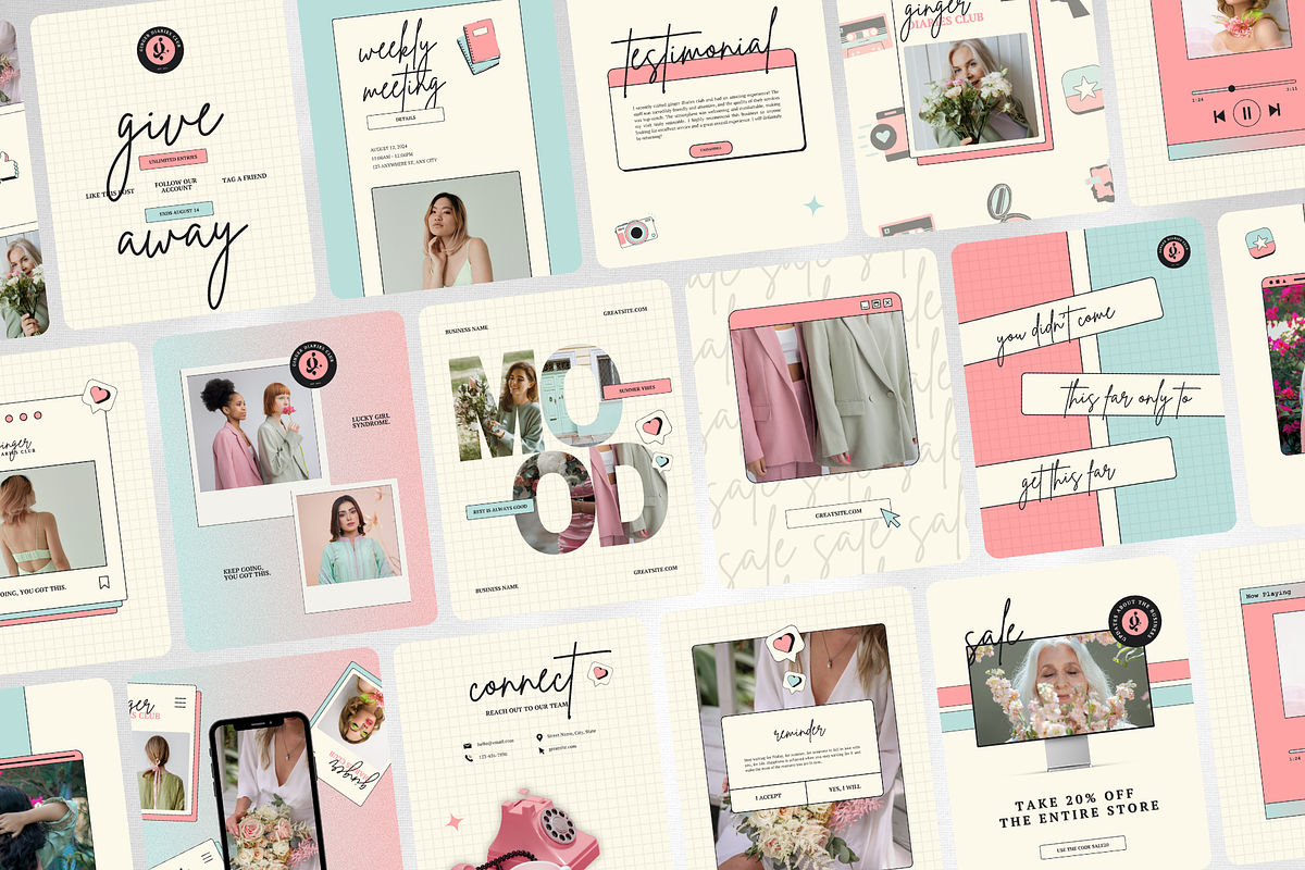 Green & Pink Instagram, a Social Media Template by Anna Design Studio (Photo 11 of 11)