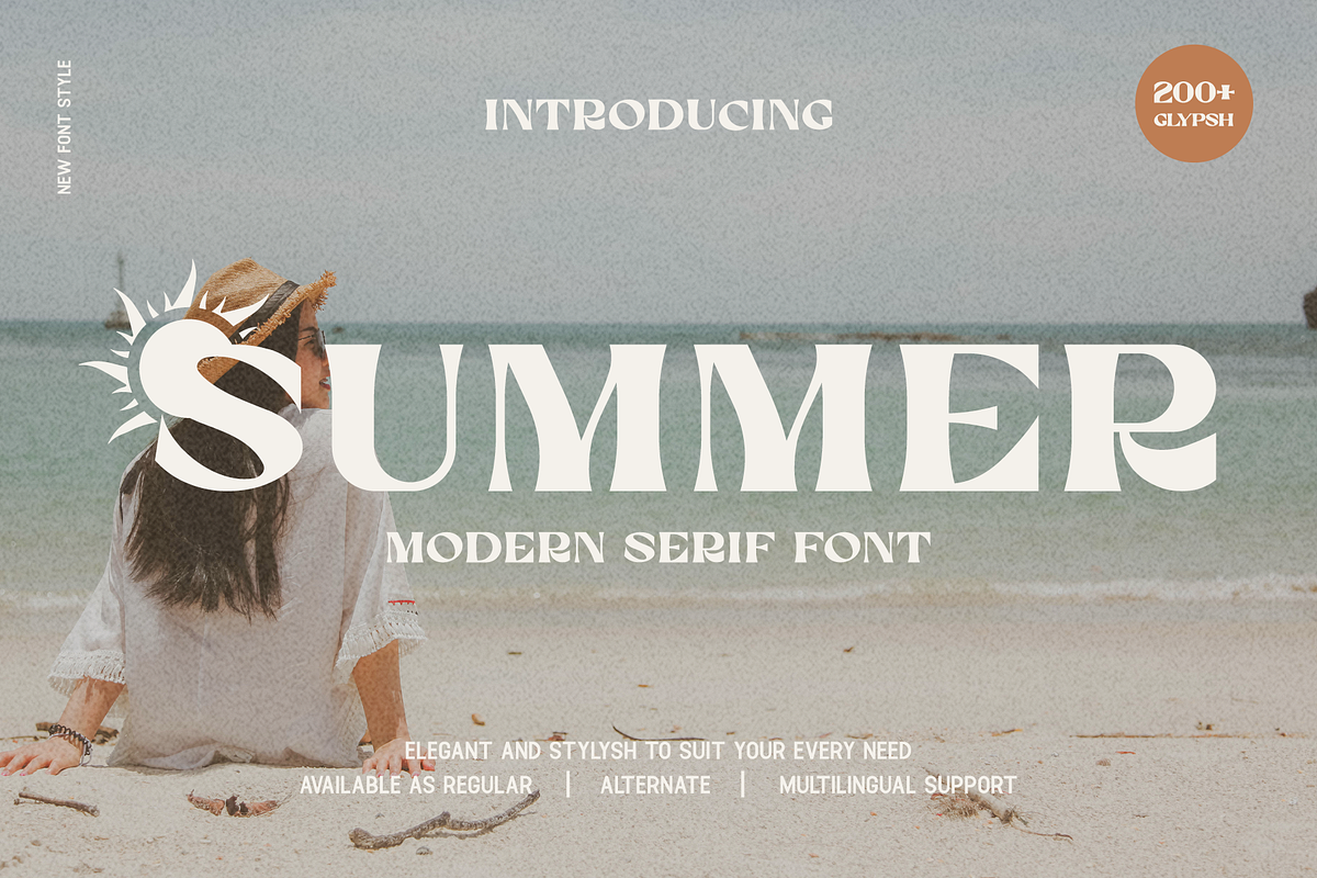 Summer - A Modern Serif Font, a Serif Font by overlaytemplates (Photo 1 of 5)
