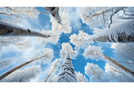 Upward perspective of tall trees, a Nature Photo by Sergey Kotenev