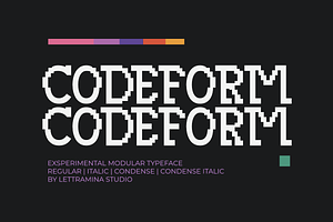 Codeform – Experimental Modular, a Slab Serif Font by Lettramina Studio