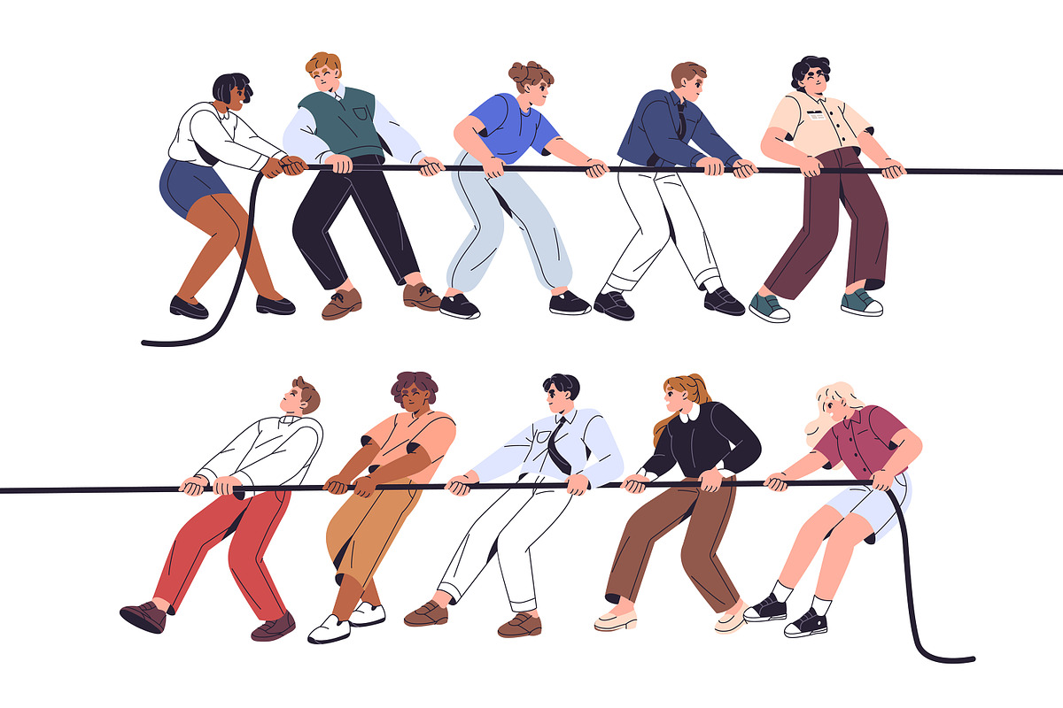 Tug of war, business competition, a Person Illustration by PaperTrident (Photo 1 of 4)