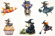 Funny Witch Halloween Bundle, an Illustration by Pixels.Craft (Thumbnail 3 of 7)