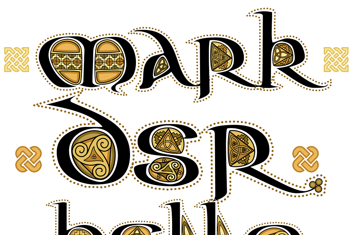 CELTIC Color FONT- AonManuscriptAntq, a Script Font by AonCelticArt (Photo 2 of 4)