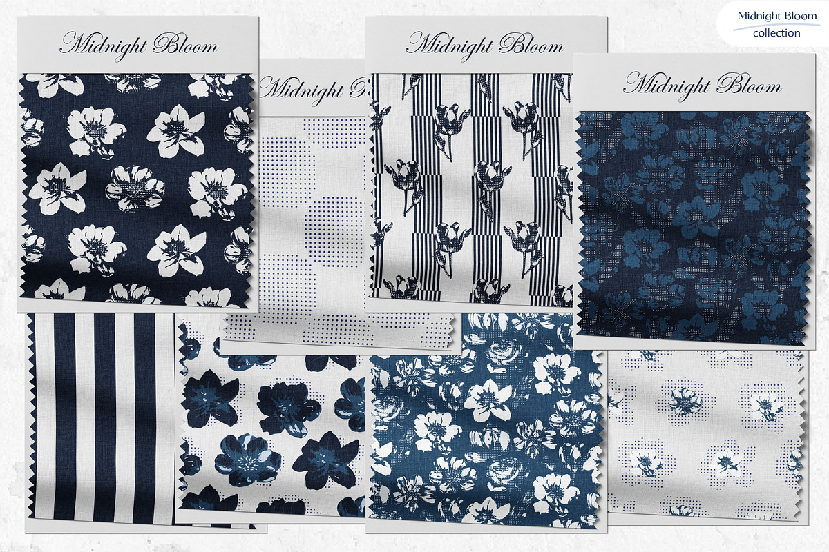 Midnight Bloom - Seamless Patterns, a Pattern Graphic by InaCorart (Photo 4 of 11)