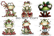 ''Coquette Christmas Frog Clipart'', an Illustration by Craft Nest (Thumbnail 5 of 8)
