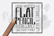 Flat Pencil - SVG font family, a Handwritten Font by Ekaterina Glazkova (Thumbnail 1 of 7)