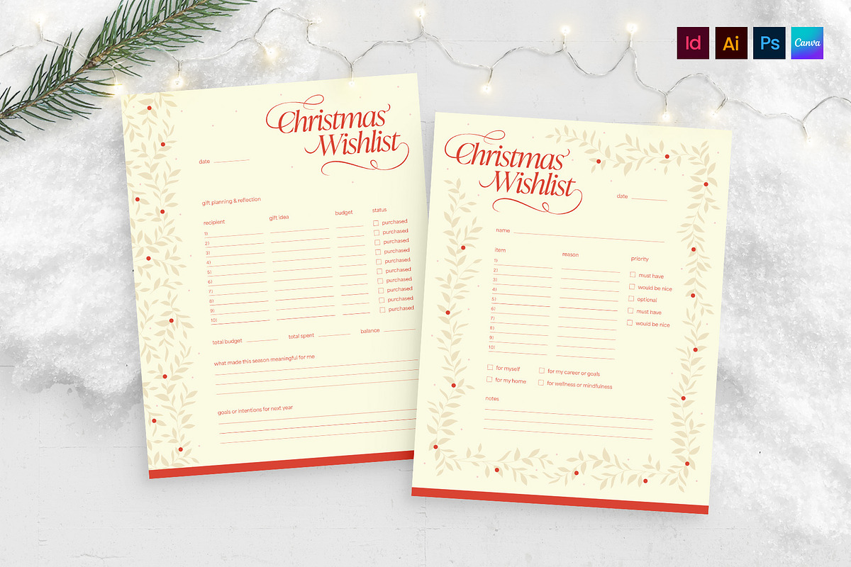 Christmas Wish List Template preview 2
