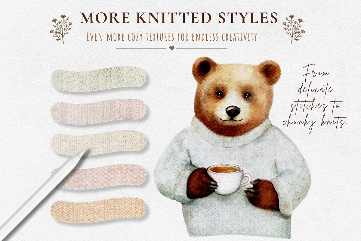 Procreate Watercolor Knitted Brushes, a Brush Add-On by HopeArtIllustration (Photo 3 of 6)