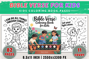Bible Verse Coloring Book Pages, an Education Illustration by Ink Gallery