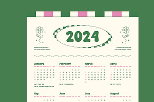 2024 Calendar Classic Retro Theme