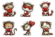 Whimsical Valentine's Cat Clipart, an Illustration by Dream Creation (Thumbnail 7 of 7)