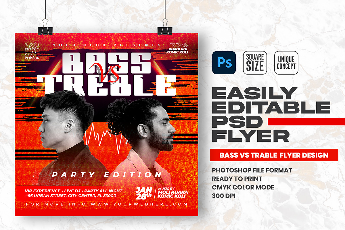 Music Party PSD Flyer Design, a Flyer Template by Shajib Shikder (Photo 1 of 2)