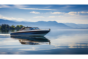 water motorboat on lake ai generated, a Nature Photo by pikepicture