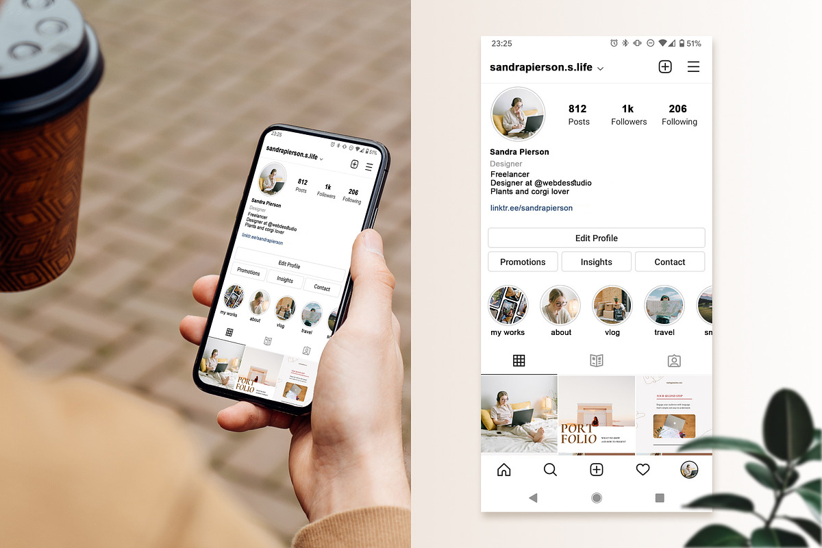 Influencer Instagram Canva templates, a Social Media Template by helgascandinavus (Photo 6 of 9)