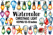 Watercolor Christmas Light, an Illustration by Design Market (Thumbnail 1 of 3)