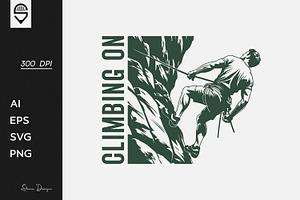 Rock Climbing T-shirt Design, a Graphic by shaondesigns