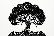Elegant dream tree silhouette design, a Healthcare Illustration by Amazin_art (Thumbnail 43 of 43)