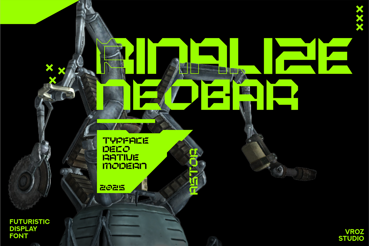 ASTOR - Futuristic Display Font, a Font by Vroz Studio (Photo 6 of 8)