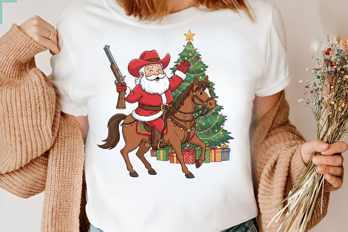 Santa Riding Horse Cowboy Embroidery, an Icon by Designking (Photo 4 of 4)