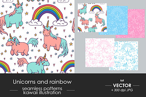 Big Set: Kawaii Unicorn Pattern