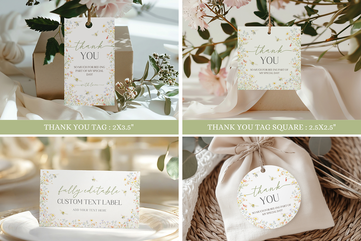 First Bee Day Invitation Set, an Invitation Template by Digital_Mind (Photo 4 of 8)