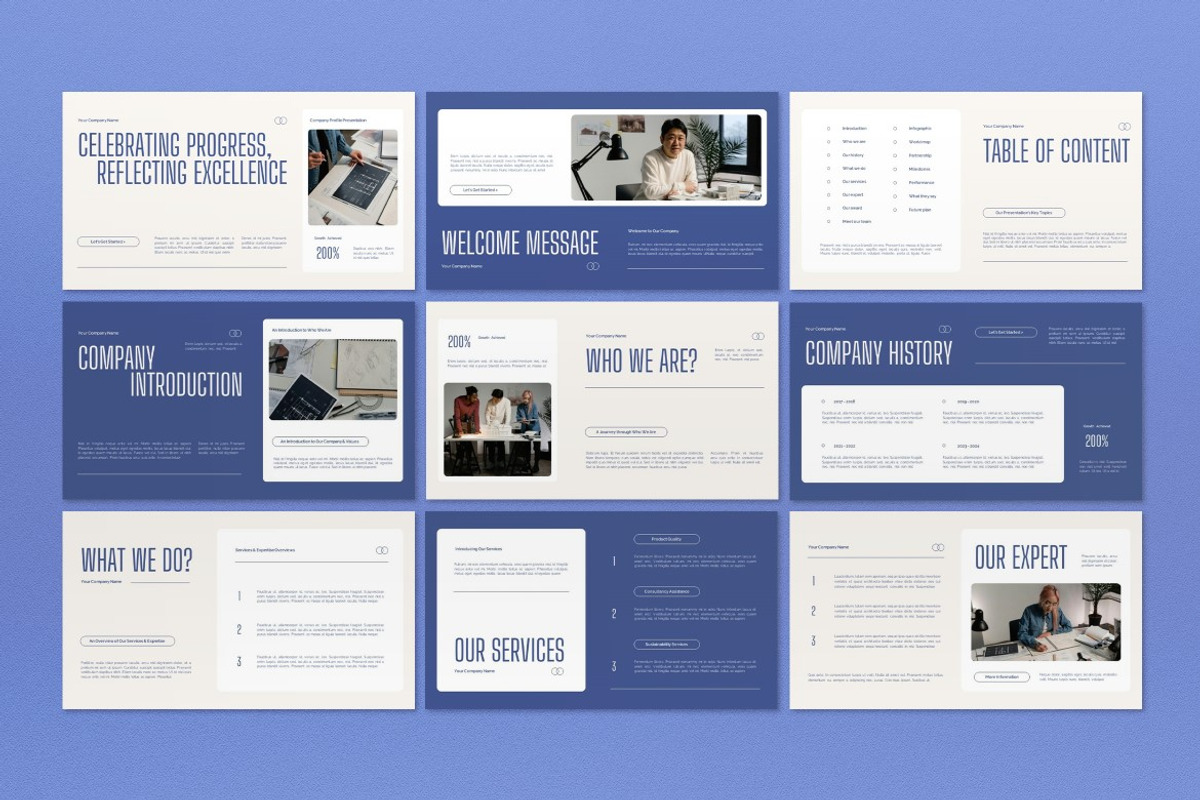 Company Profile Google Slide, a Presentation Template by graphicook (Photo 2 of 4)