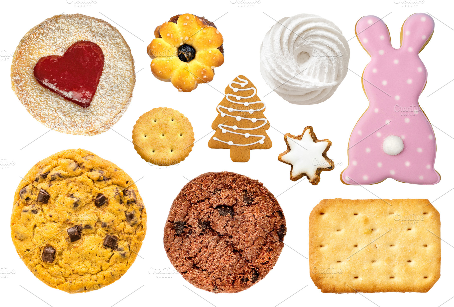 Set of assorted biscuits and cookies, a Photo by BOOCYS