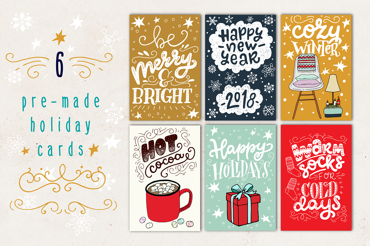 Cozy Christmas Lettering & Clipart, a Seasonal Illustration by Sketchetarian (Photo 4 of 10)