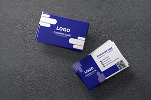 Modern blue name business card