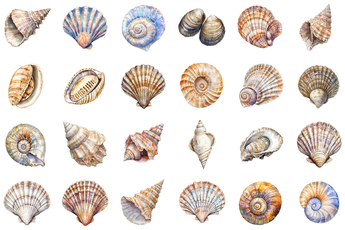 Seashell Clipart Ocean Sketch Set, an Illustration by Sublimation Artist (Photo 2 of 6)