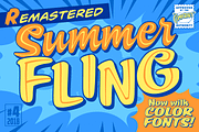 Summer Fling - brush signage font, a Script Font by Comicraft Fonts (Thumbnail 1 of 6)