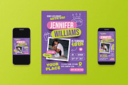 Purple Teens Birthday Invitation, a Flyer Template by Aiyari Graphic (Thumbnail 1 of 3)