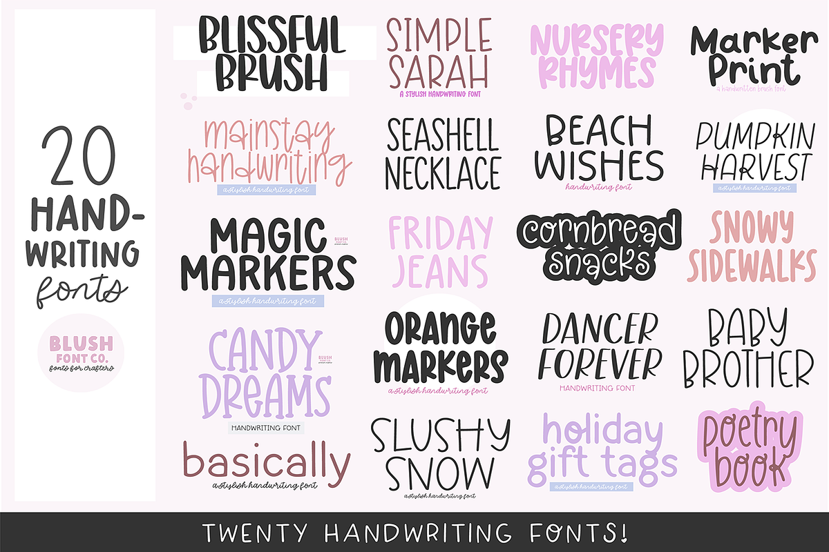 MEGA HANDWRITING Font Bundle V1, a Handwritten Font by Blush Font Co. (Photo 3 of 7)