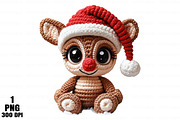 Yarn Crochet Christmas Reindeer PNG, an Illustration by Daily.Designs (Thumbnail 1 of 10)