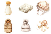 Neutral Baby Watercolor Clipart, an Illustration by DreamArtGraphic (Thumbnail 4 of 5)