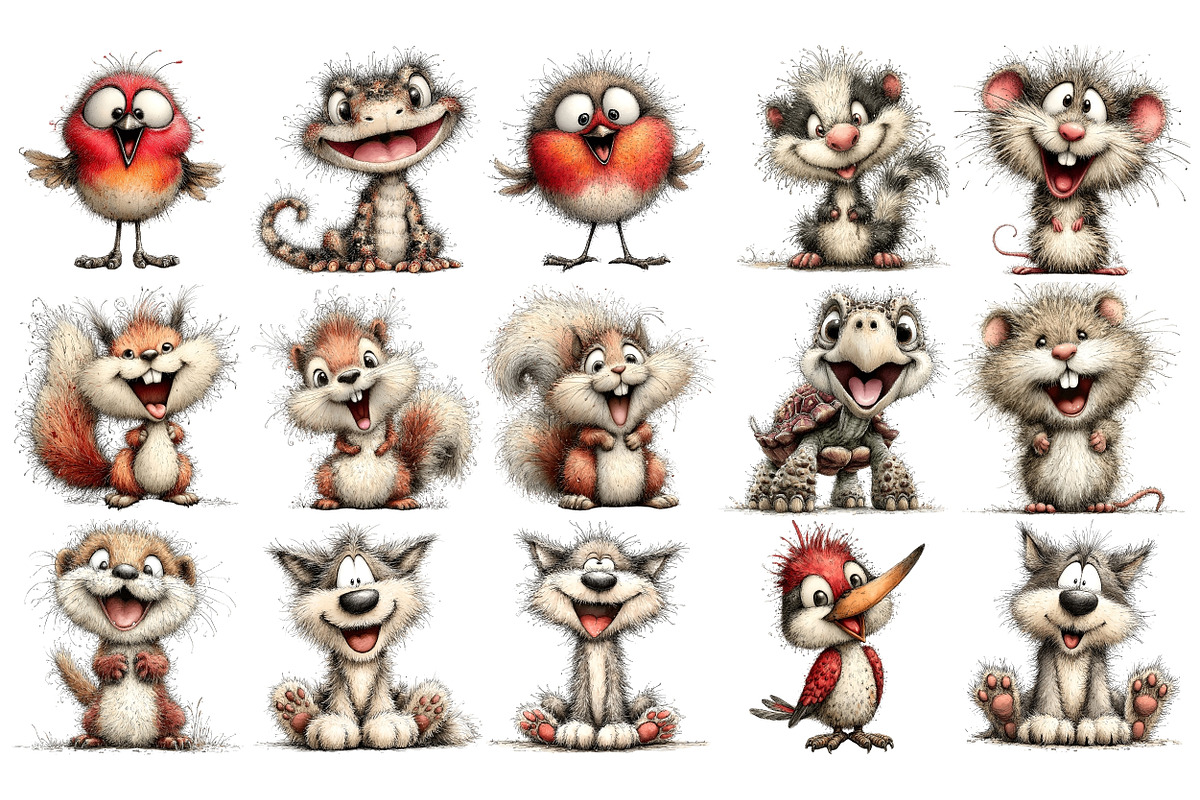 Quirky Woodland PNG Clipart Bundle, an Animal Illustration by Nicolle's Colorful Art (Photo 5 of 5)