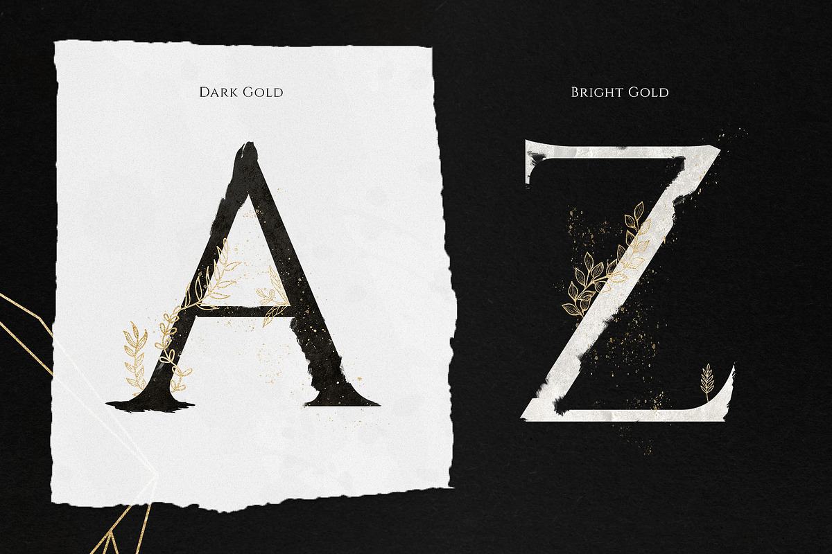 Floral Glitter Alphabet & Graphics, a Texture Illustration by Perfect Design (Photo 6 of 8)
