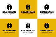 Letter A H O Plug Logo Set, a Branding & Logo Template by Pray Art Design Studio (Thumbnail 2 of 2)