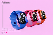 Digital Smartwatch Screen Mockup, a Wearable Device Mockup by skybluecreative (Thumbnail 1 of 2)