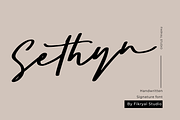 Sethyn – Handwritten Font, a Script Font by Fikryal Studio (Thumbnail 1 of 6)
