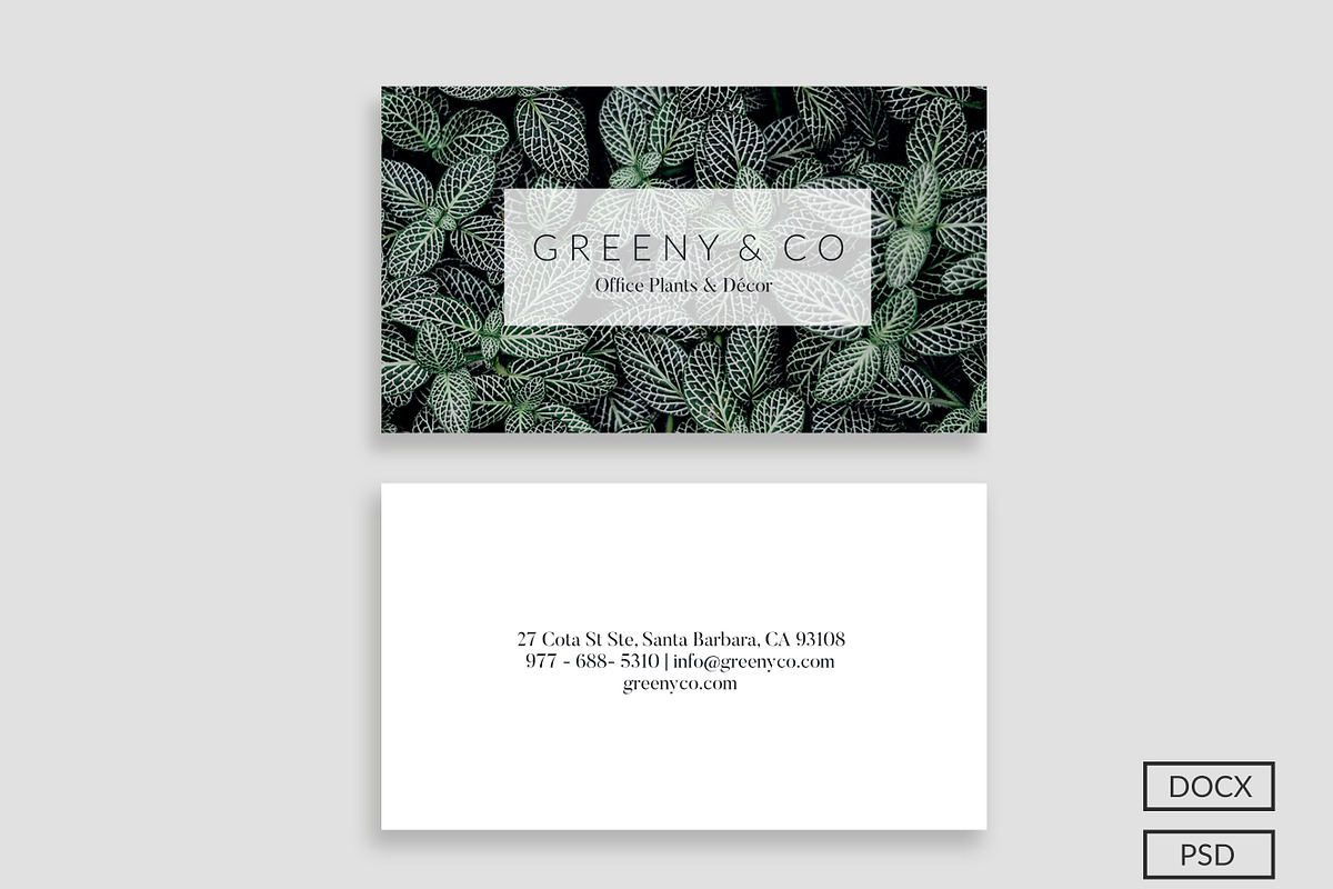 Greeny Business Card, a Business Card Template by Glowing Pieces (Photo 1 of 4)